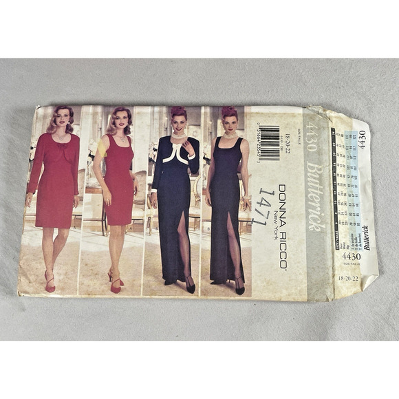 Designer Vtg Sew Patterns x3 Vogue Allice Olivia Jessica McClintock Donna Ricco - Picture 5 of 11